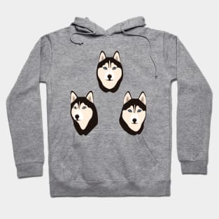 Husky Dogs Heads Hoodie